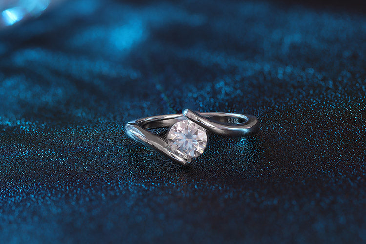 Anel Prata 925 e moissanite KRS09526