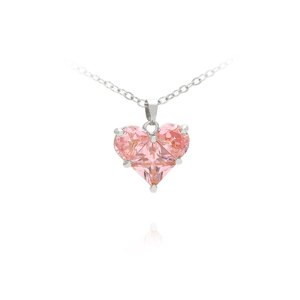 Colar Coração 3 pedras XYN101029