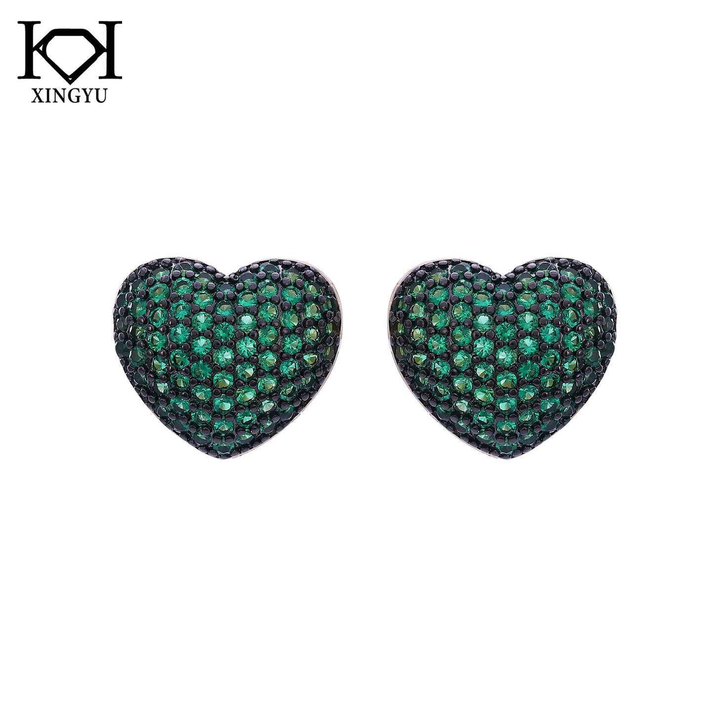 Brincos Coracao Cravejado Sublime XYS101597