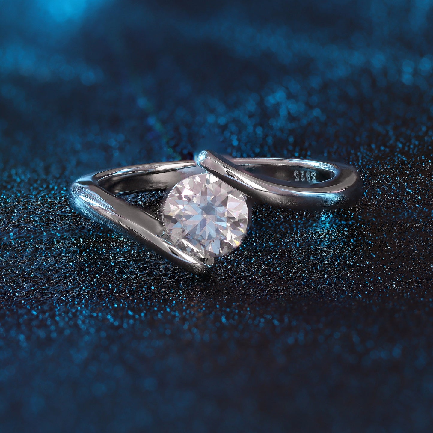 Anel Prata 925 e moissanite KRS09526