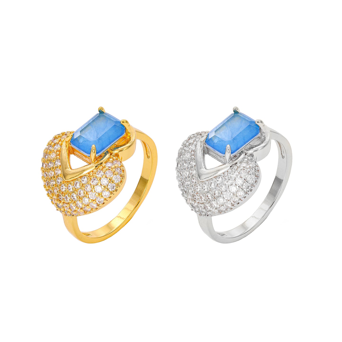 Anel Cravejado e Fusion Retangular XYS101220