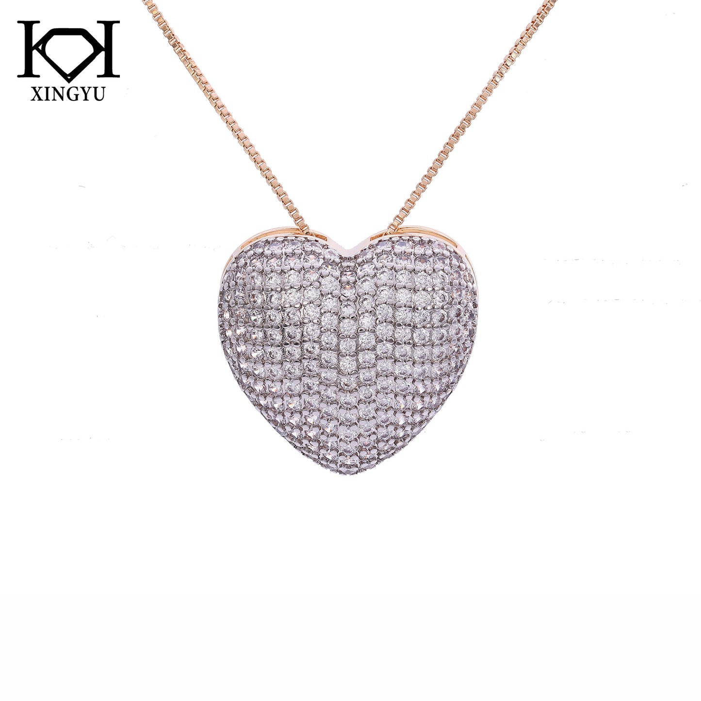 Colar Coracao Cravejado Sublime XYS101597