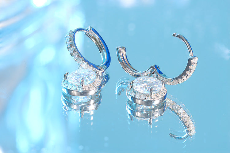 Brincos luxo e Luz Prata 925 e moissanite XYE104918