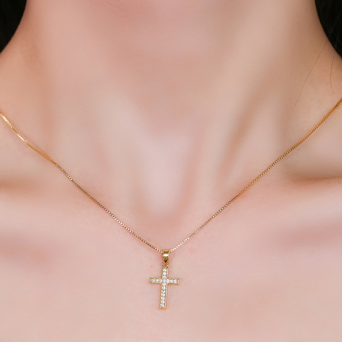 Colar Cruz Cravejado Acessórios - XYP101898