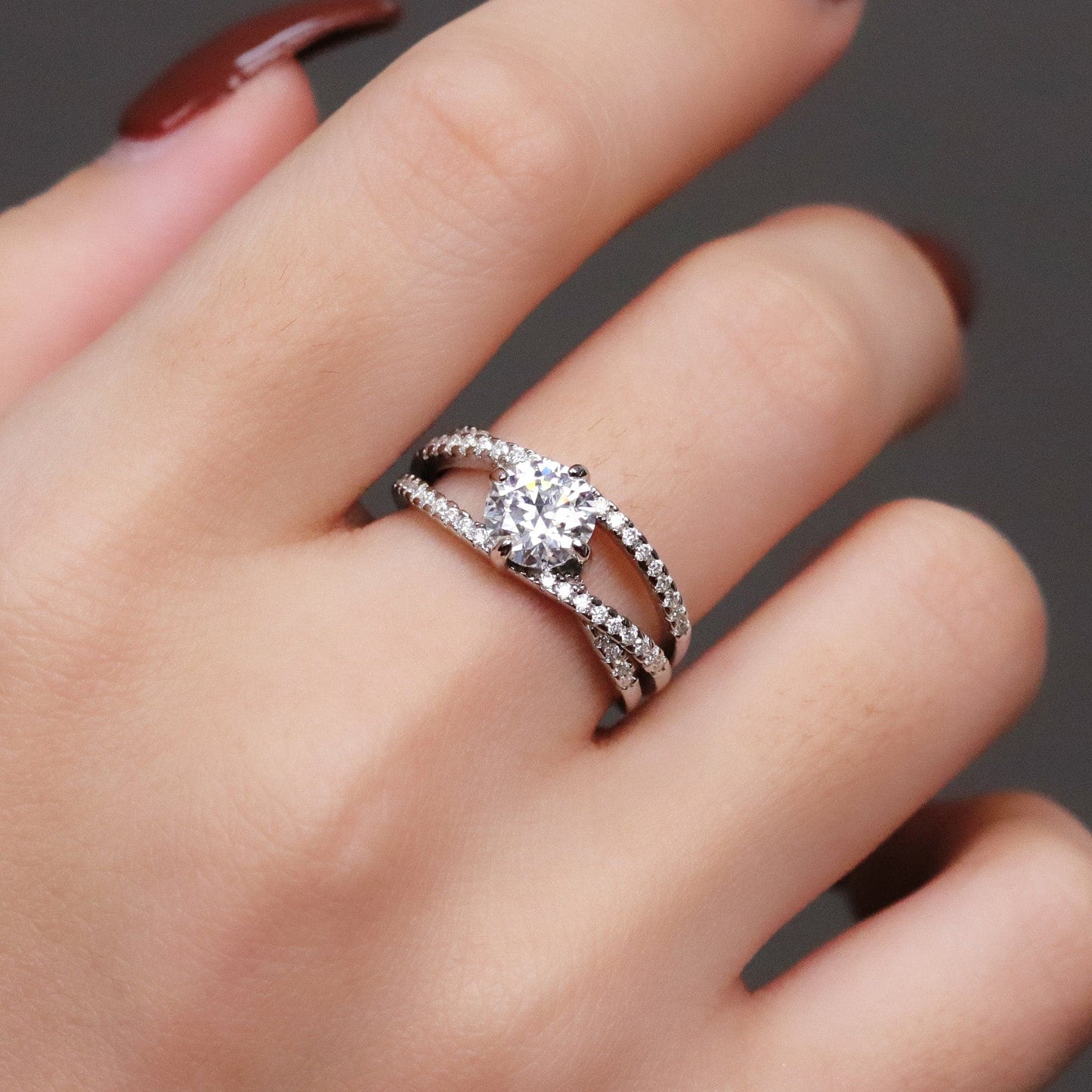 Anel Cruzado Moissanite de Prata 925 XYR101431