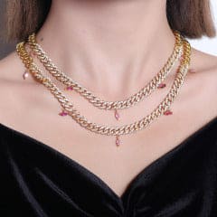 Colar Luxo Mix de Cores 45cm XYN101192-1