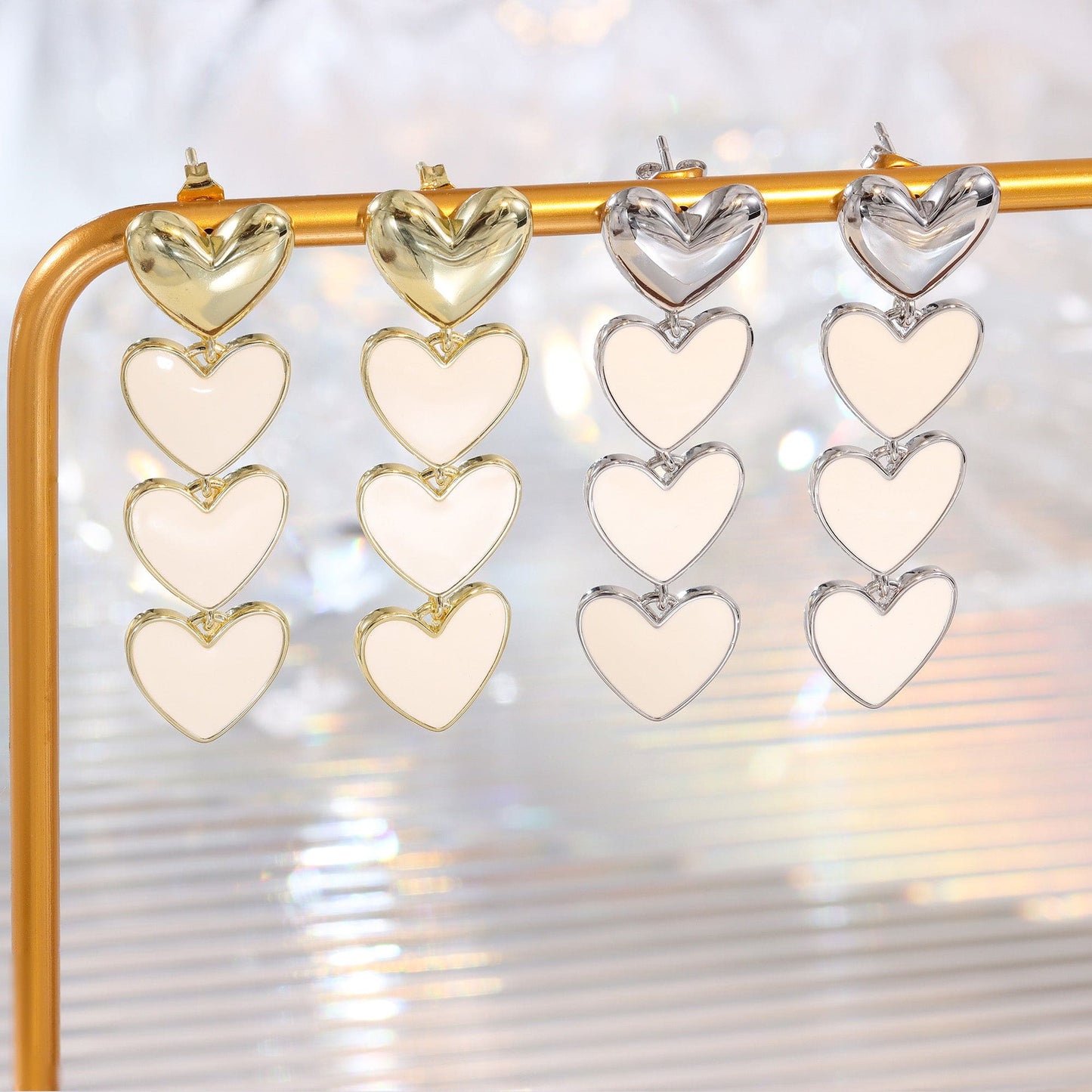 brincos Cascata Corações - XYE104745