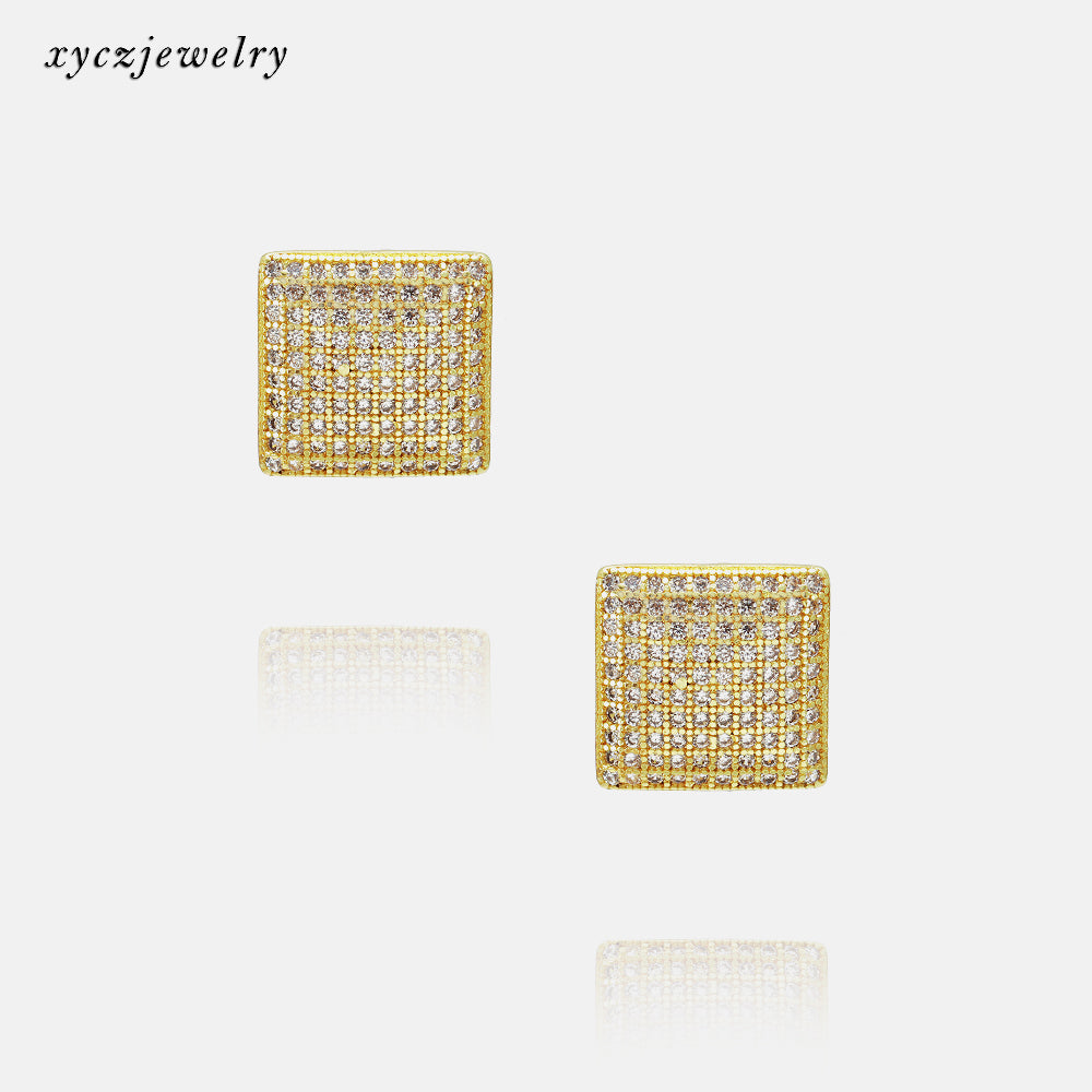 Brincos quadrados cravejados XYE101904