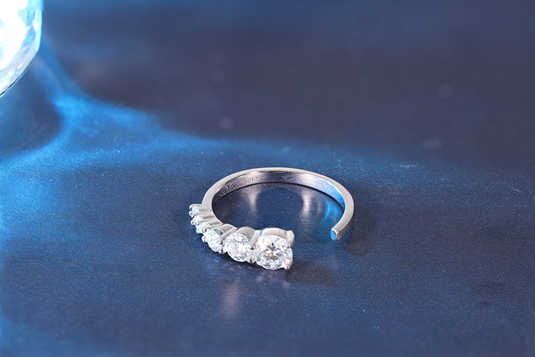 Anel Ajustavel Prata 925 e Moissanite XYR101497