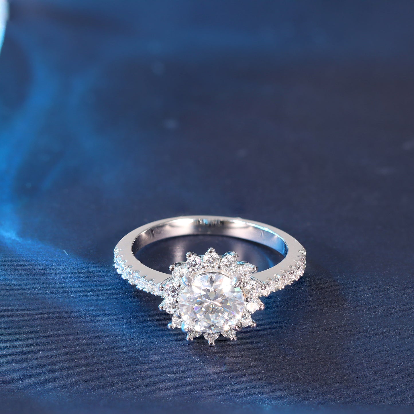 Anel Flor perfeita Prata 925 e moissanite XYR101491