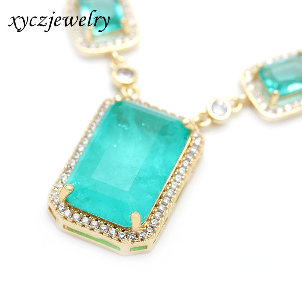 Colar Luxo com Pedra Fusion Quadrada e Carrês XYN100965