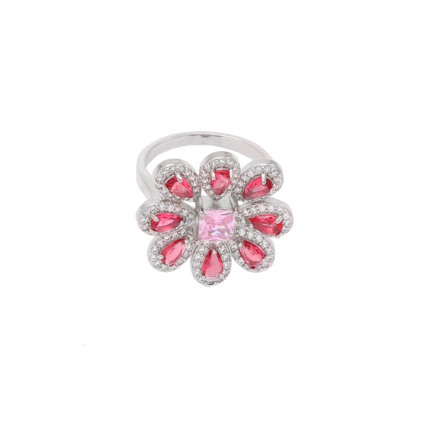 Anel Flor Carrê e Gota Charme - XYR102704