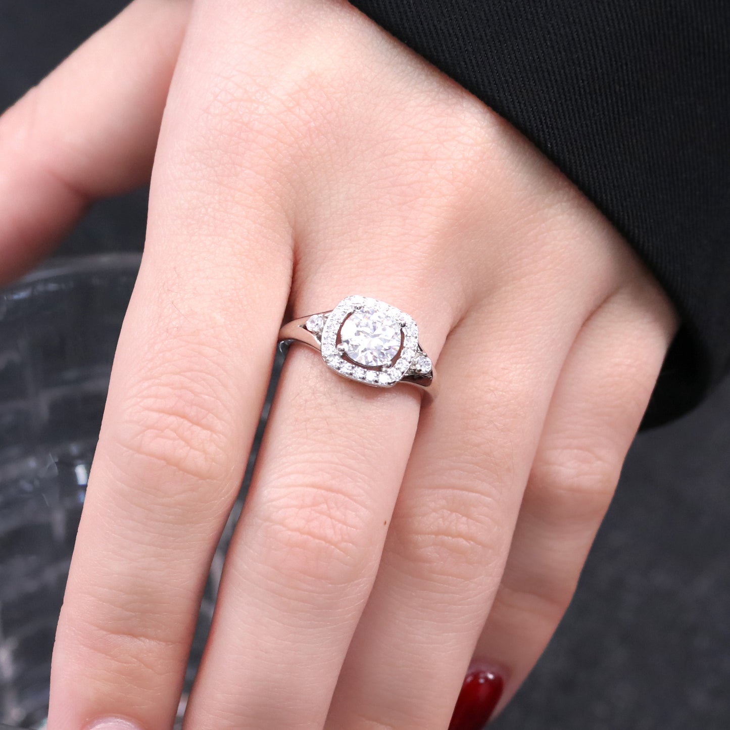 Anel Luxo sublime Prata 925 e Moissanite KRS09494
