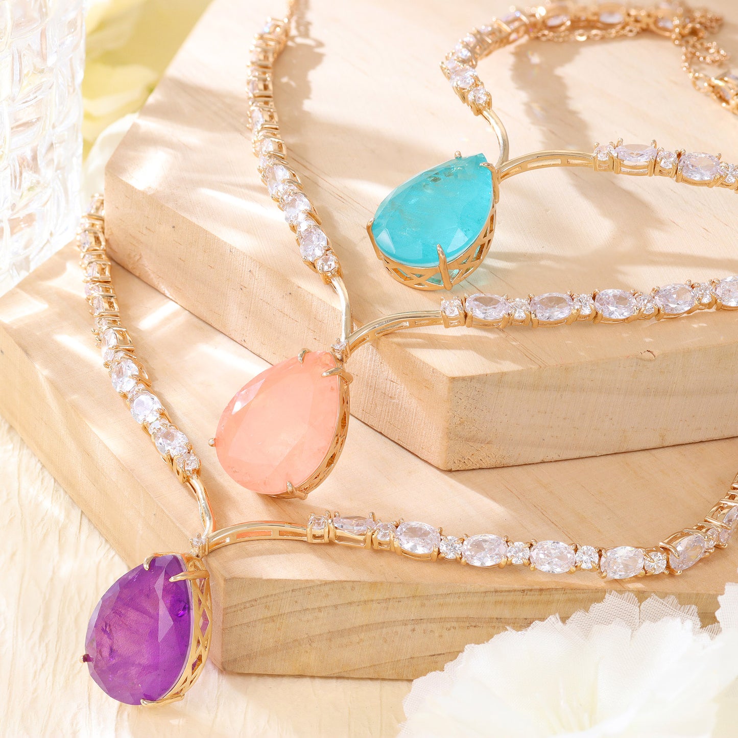 Colar de pingente de gota de água - XYN101349