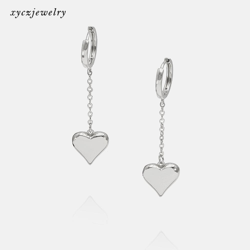 Brinco Argolinha Coração Pendurado XYE103625