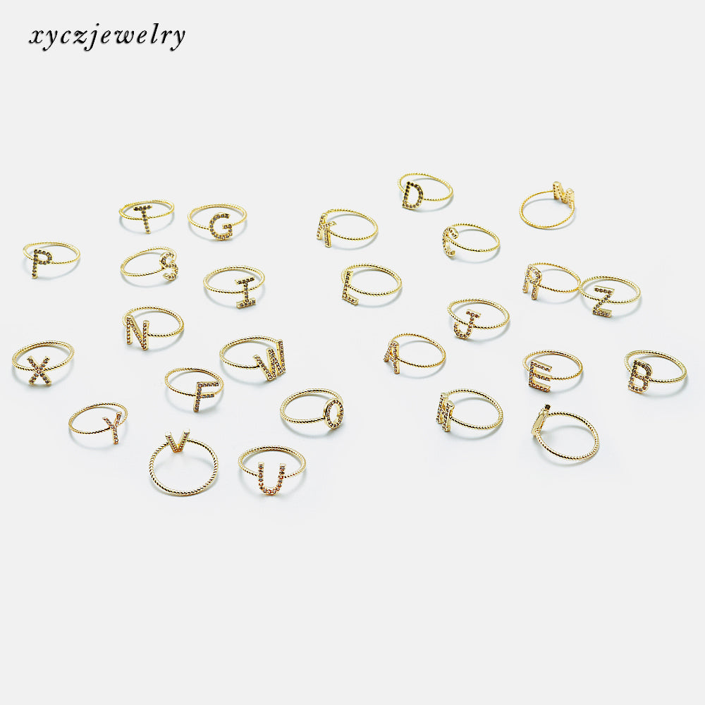 DESC-Anel Trançado Letra XYS100773 (LetterA-P)