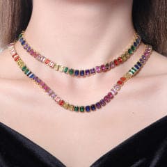 Colar Colorido Cravação Inglesa 45+5cm XYS101211