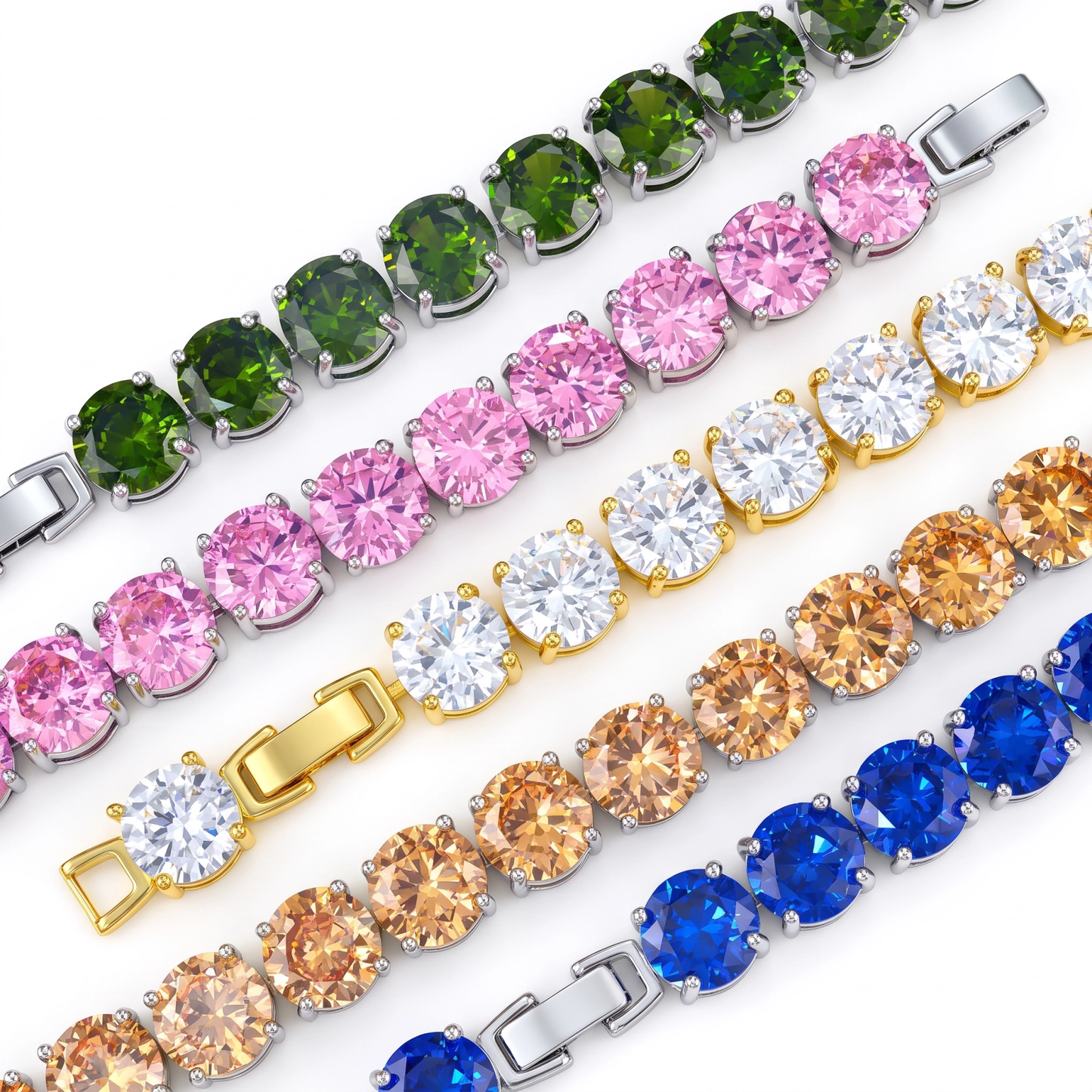 Pulseira Riviera pedras redondas 10mm DCG0915