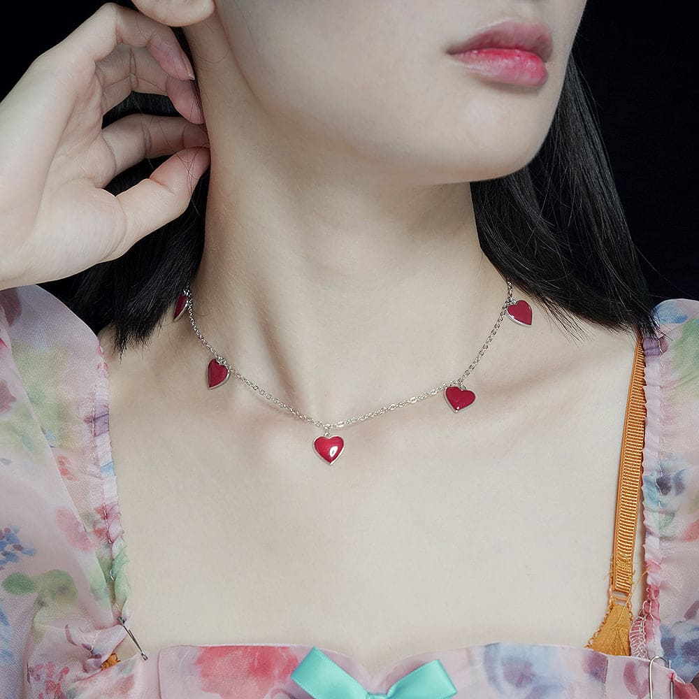 Colar Corações Esmaltados XYN100887