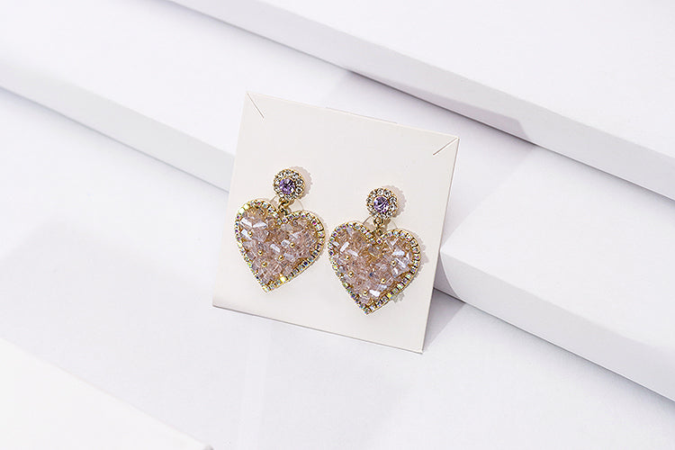 Brincos coração Cintilante - CCG1019