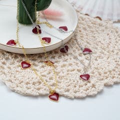 Colar Corações Esmaltados XYN100887