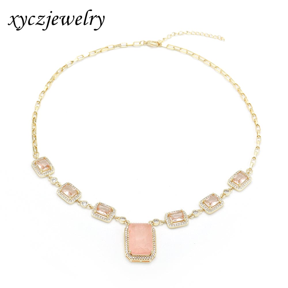 Colar Luxo com Pedra Fusion Quadrada e Carrês XYN100965