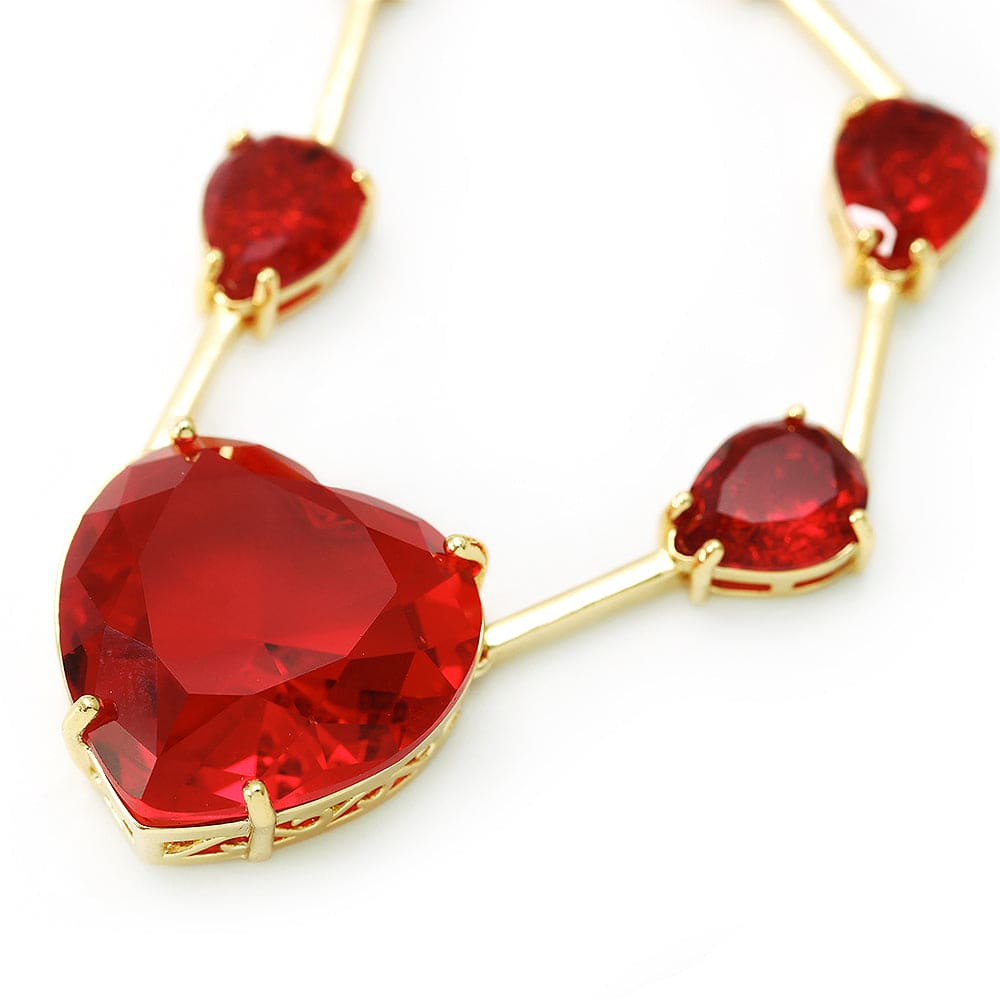 Colar Corações Vermelho XYN100928