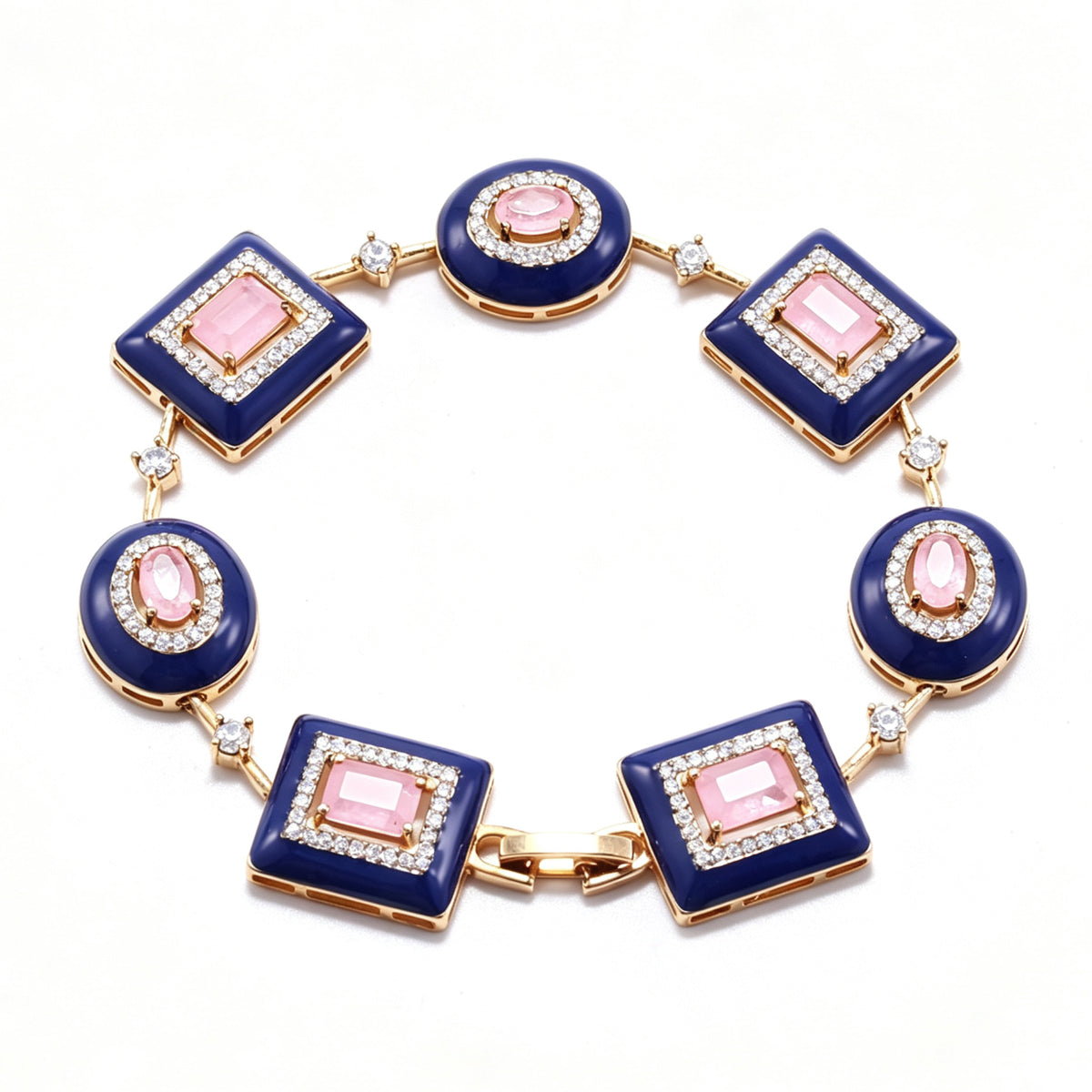 Pulseira Moldura Deep Blue & Pink XYS100698