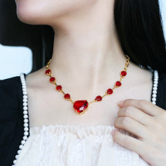 Colar Corações Vermelho XYN100928