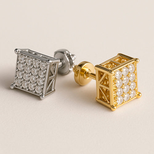 Brinco quadrado cravejado DCG0284