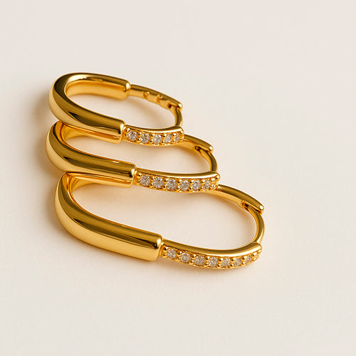 Brincos Elos Cravejados Inspiracao Tiffany G DCG0223