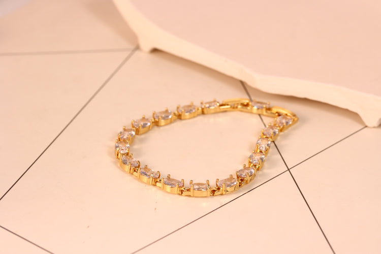 Pulseira Riviera Cristal Pedras Ovais DCG0140