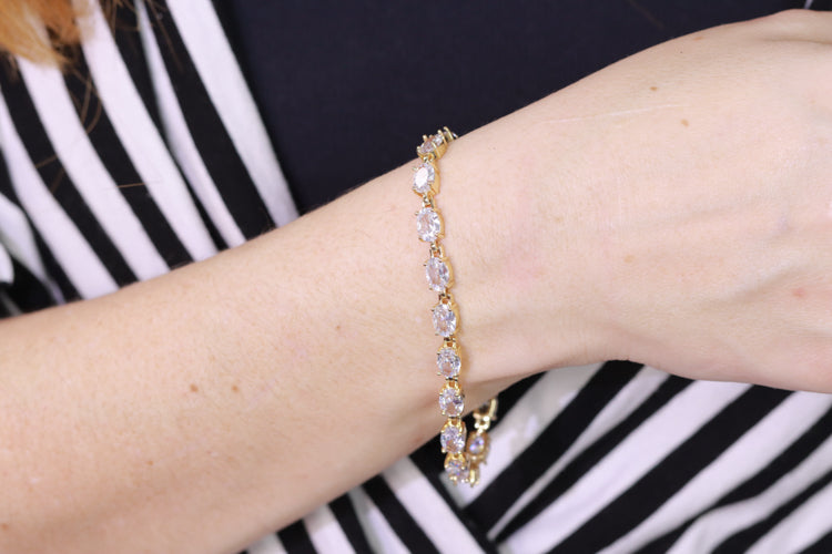 Pulseira Riviera Cristal Pedras Ovais DCG0140