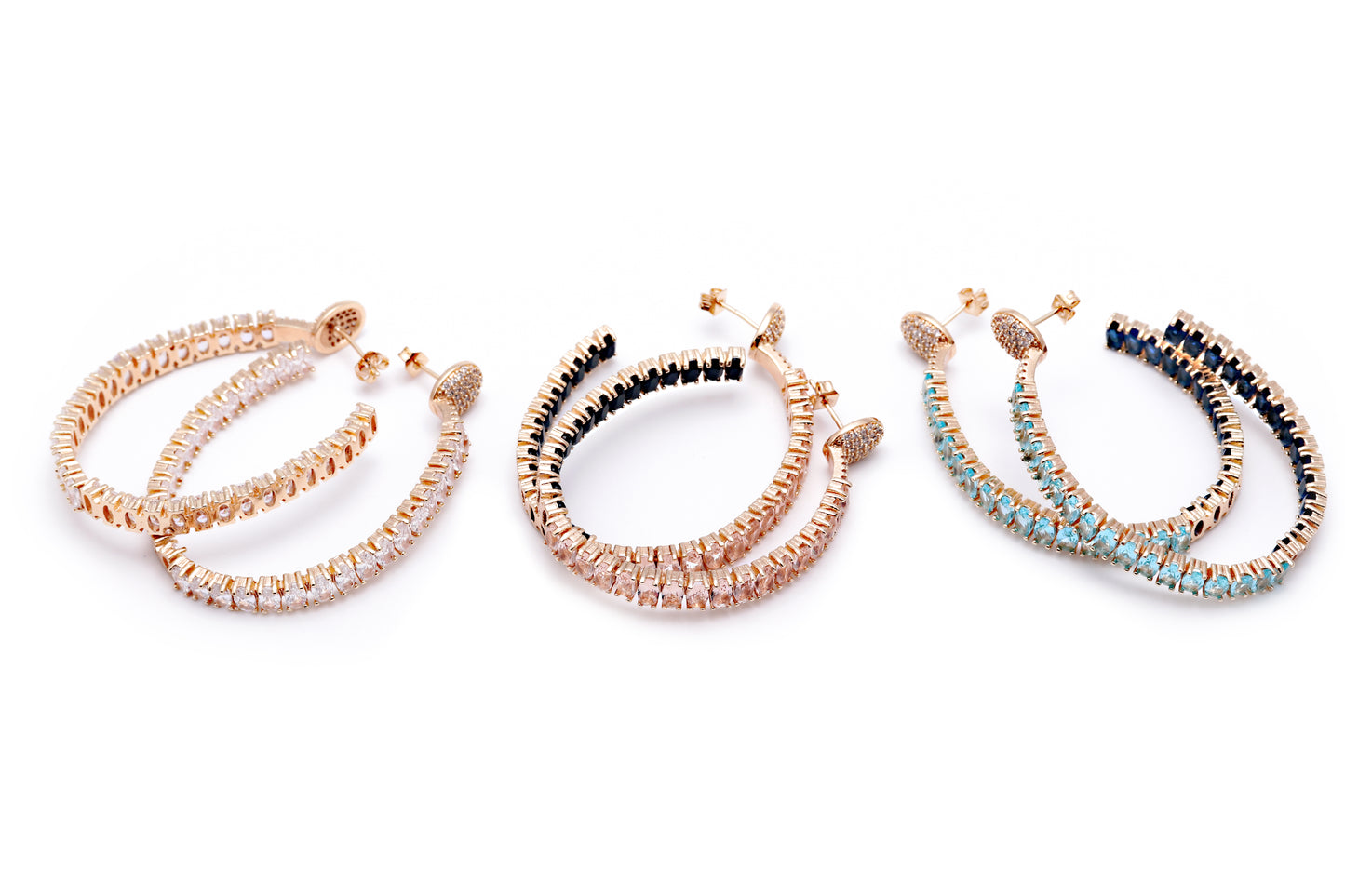 Brincos Argolas Super Luxo Cravejadas XYE102469