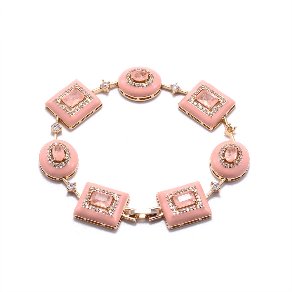 Pulseira Moldura Deep Blue & Pink XYS100698