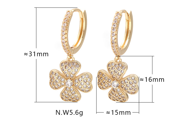 Brincos argolinha trevos XYE103323新款