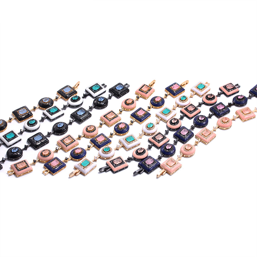 Pulseira Moldura Deep Blue & Pink XYS100698