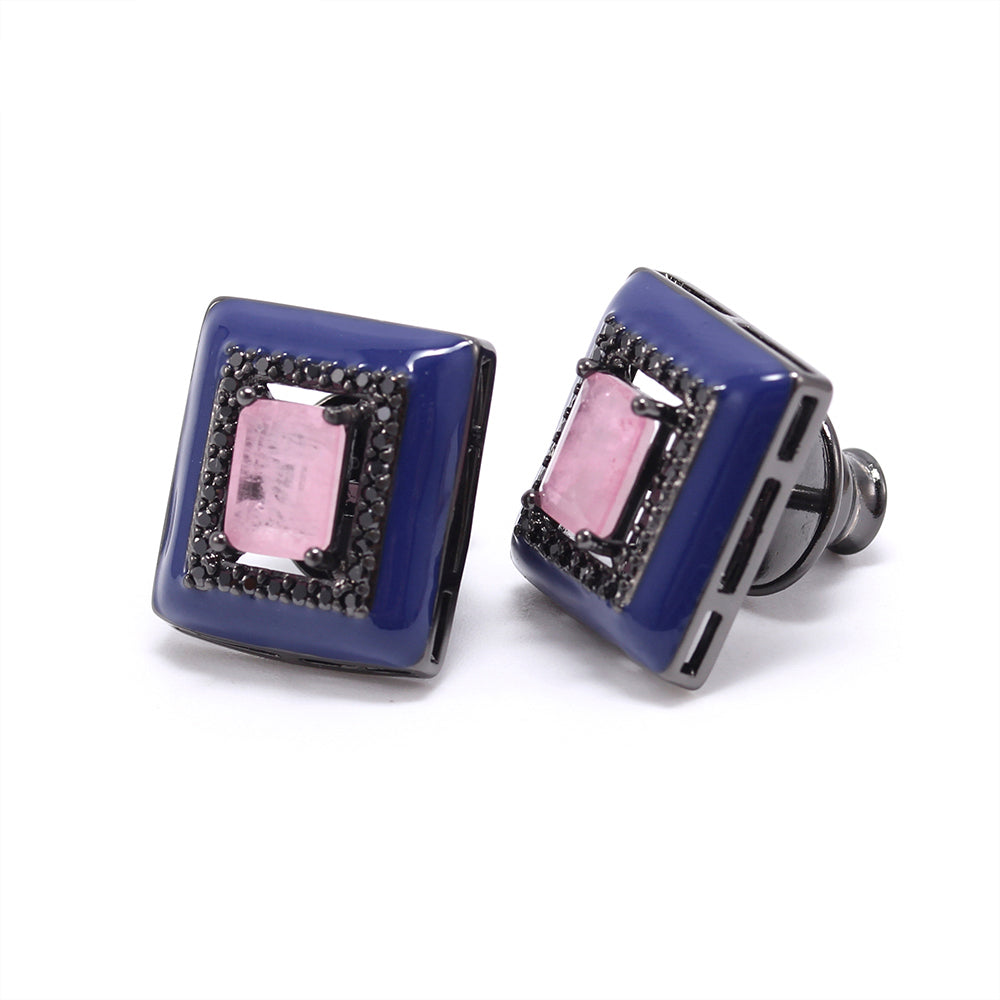 Brinco Moldura Deep Blue & Pink XYS100698
