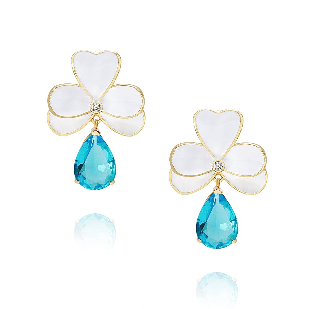 Brincos flores esmaltadas XYE103927 耳环