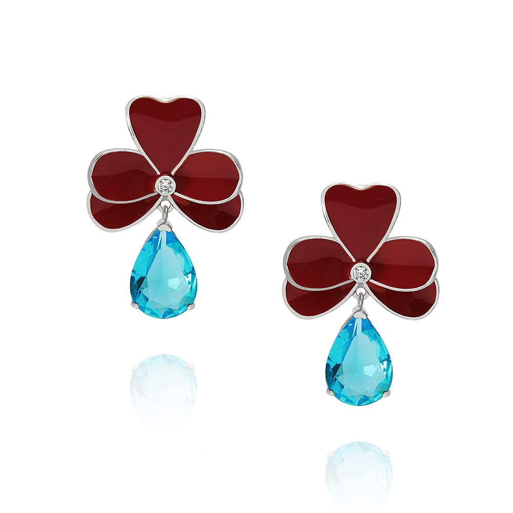 Brincos flores esmaltadas XYE103927 耳环