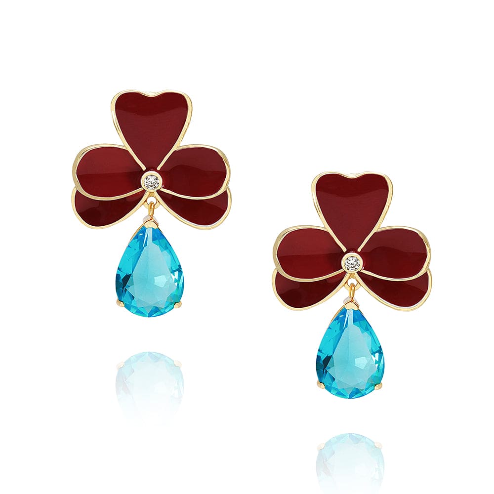 Brincos flores esmaltadas XYE103927 耳环