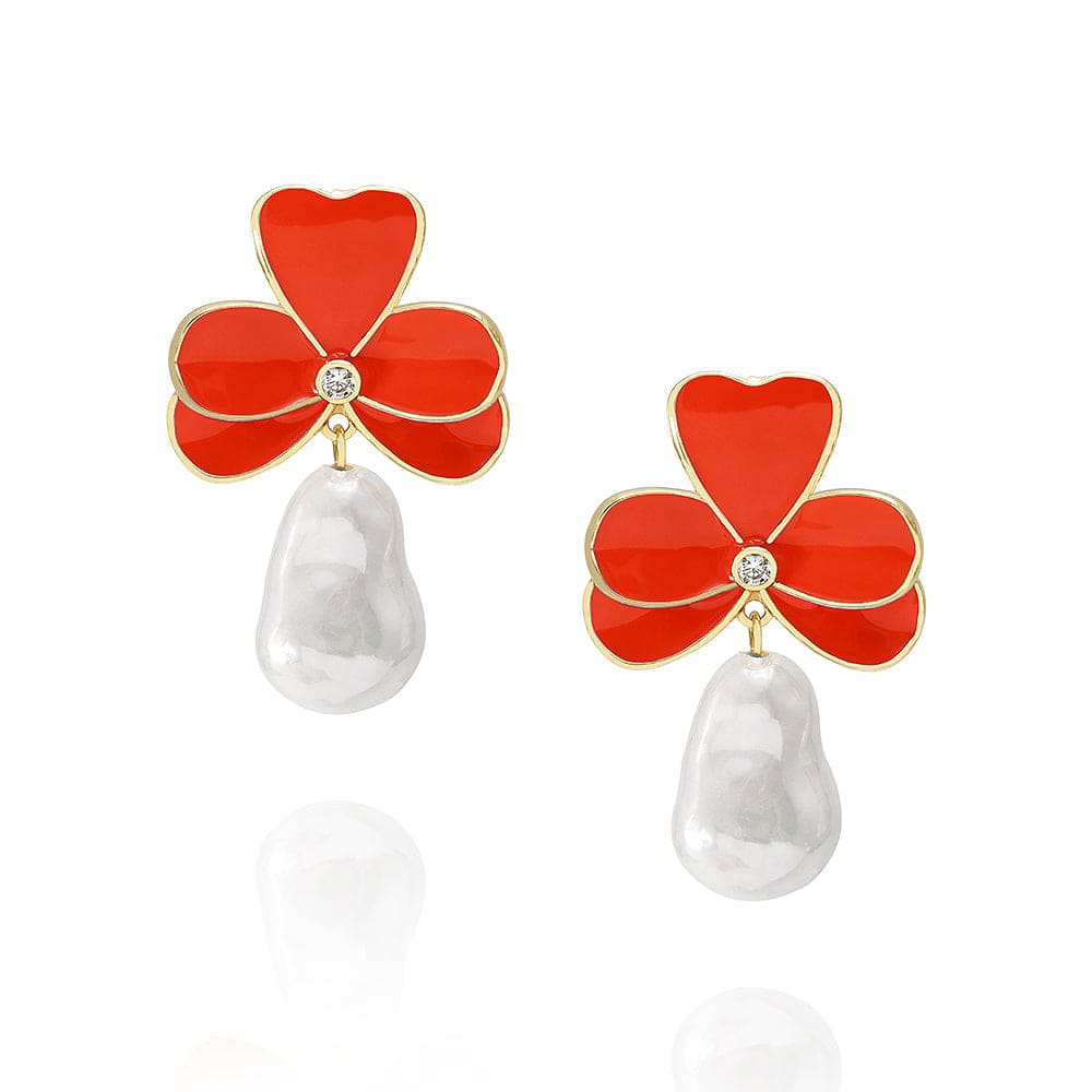 Brincos flores esmaltadas XYE103927 耳环