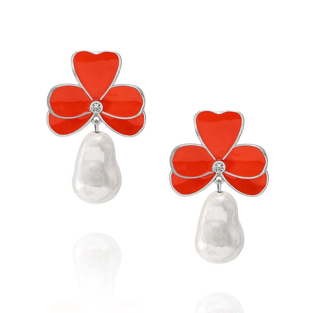 Brincos flores esmaltadas XYE103927 耳环