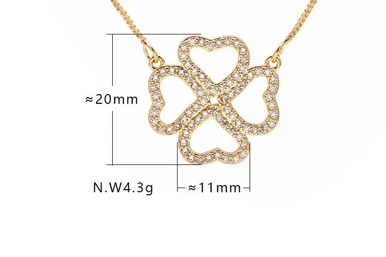 Colar trevo Vazado XYN100563