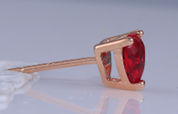 Brinco Oval Red Prata 925 ER-HT5