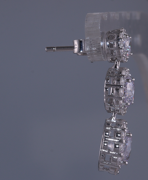 Brinco Luxo White moissanite Prata 925 CE04841