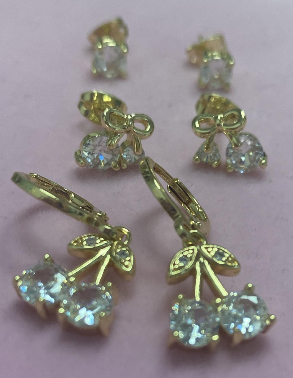 Trio de brincos Cereja DCG0432