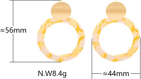 Brincos argolas Marmorizadas - ACG1018