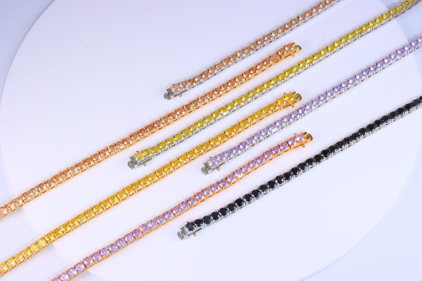 Colar Riviera 4mm Rodolita A0027