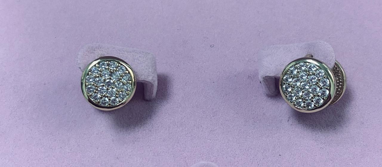 Brincos Esfera Plana Cravejada DCG1103